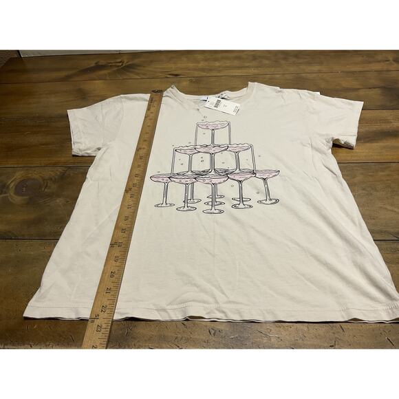 Anthropologie Letluv Champagne Tower Graphic Tee Size Small NWT - Picture 6 of 10